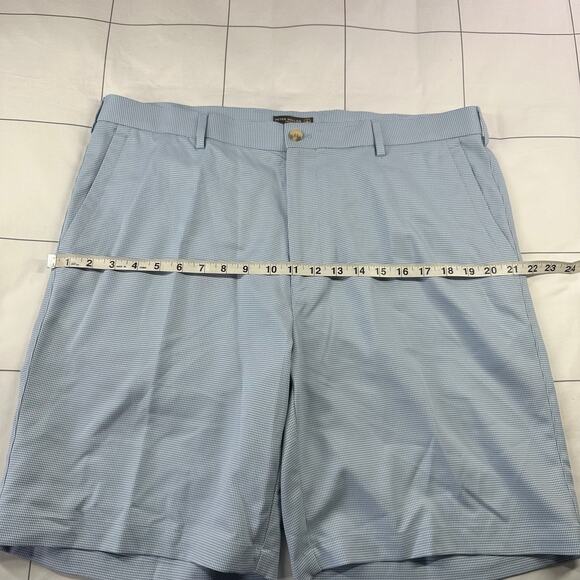 Peter Millar Shorts Mens 38 Crown Sport Blue White Houndstooth Golf Preppy Chino - Picture 8 of 12